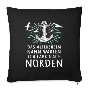 Norden Sprüche Nordener - Sofakissenbezug 45 x 45 cm - Schwarz - Vorne
