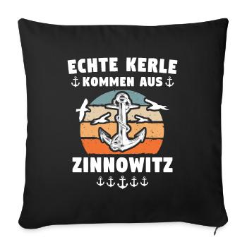 Zinnowitz Sprüche - Sofakissenbezug 45 x 45 cm - Schwarz - Vorne