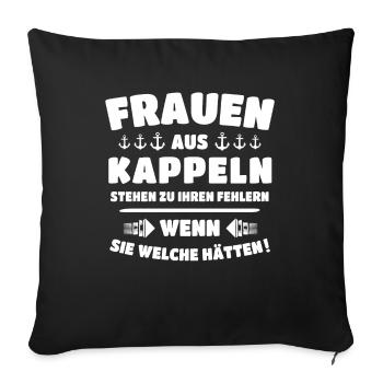 Kappeln Sprüche Kappelner Spruch - Sofakissenbezug 45 x 45 cm - Schwarz - Vorne