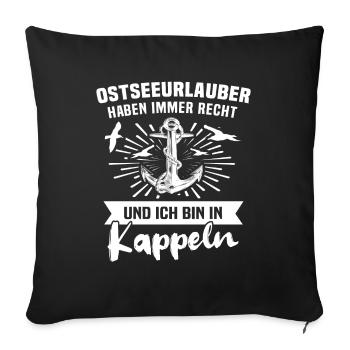 Kappeln Sprüche Kappelner - Sofakissenbezug 45 x 45 cm - Schwarz - Vorne