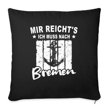 Bremen - Sofakissenbezug 45 x 45 cm - Schwarz - Vorne