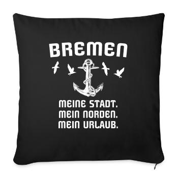 Bremen - Sofakissenbezug 45 x 45 cm - Schwarz - Vorne