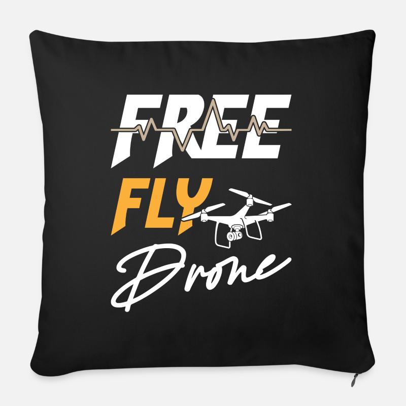 Free Fly Drone - Sofa pillowcase 17,3'' x 17,3'' (45 x 45 cm) - black