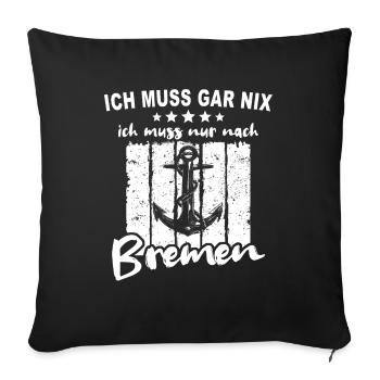 Bremen - Sofakissenbezug 45 x 45 cm - Schwarz - Vorne