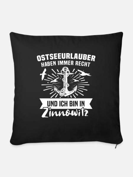 Zinnowitz - Sofakissenbezug 45 x 45 cm - Schwarz