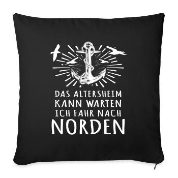 Norden Nordener Norddeutsche - Sofakissenbezug 45 x 45 cm - Schwarz - Vorne