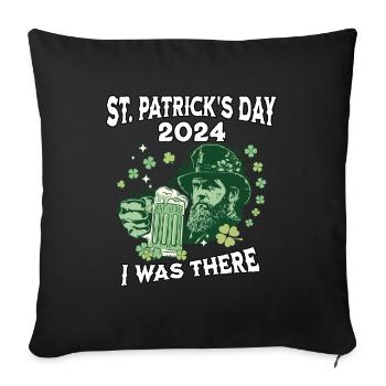 Fête de la Saint-Patrick 2024 - Housse de coussin décorative 45 x 45 cm - noir - Devant