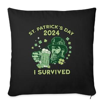 Fête de la Saint-Patrick 2024 - Housse de coussin décorative 45 x 45 cm - noir - Devant