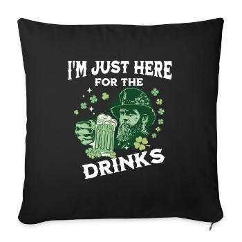 Fête de la Saint-Patrick en Irlande - Housse de coussin décorative 45 x 45 cm - noir - Devant