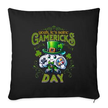 Gamer de la Saint-Patrick - Housse de coussin décorative 45 x 45 cm - noir - Devant