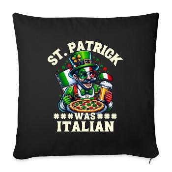 Fête de la Saint-Patrick italienne - Housse de coussin décorative 45 x 45 cm - noir - Devant