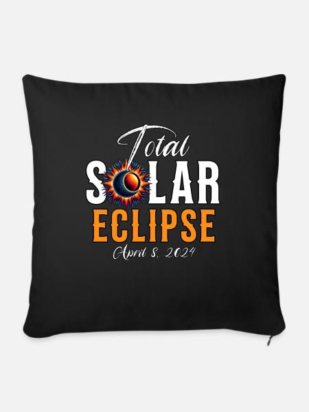 Sonnenfinsternis 2024 - Sofakissenbezug 45 x 45 cm - Schwarz