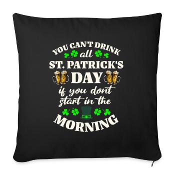 Bière de la Saint-Patrick - Housse de coussin décorative 45 x 45 cm - noir - Devant
