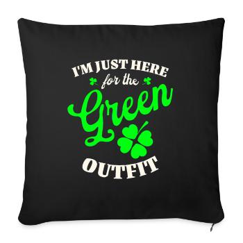 Irlande Fête de la Saint-Patrick - Housse de coussin décorative 45 x 45 cm - noir - Devant