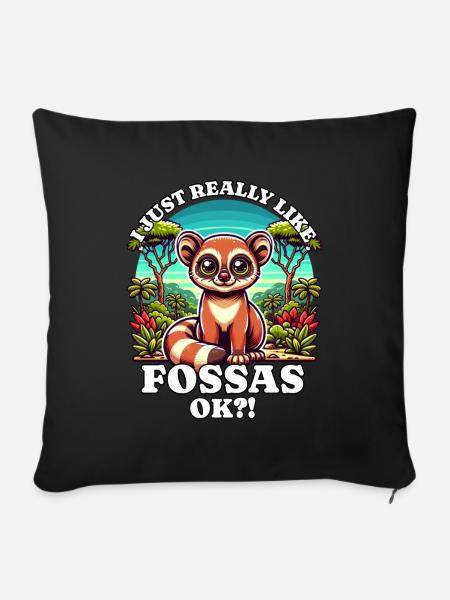 Ich mag Fossas - Sofakissenbezug 45 x 45 cm - Schwarz