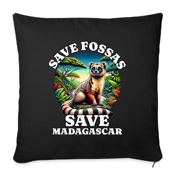 Sauvez Fossas - Housse de coussin décorative 45 x 45 cm - noir - Devant