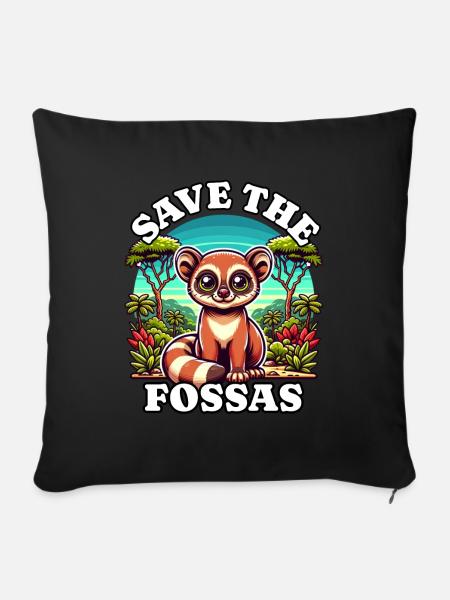 Fossa Fossas - Sofakissenbezug 45 x 45 cm - Schwarz