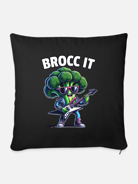 Brokkoli - Sofakissenbezug 45 x 45 cm - Schwarz