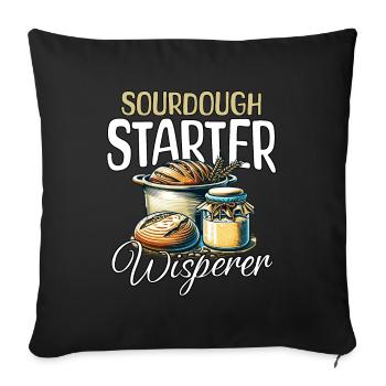 Sourdough Whisperer - Sofa pillowcase 17,3'' x 17,3'' (45 x 45 cm) - black - Front