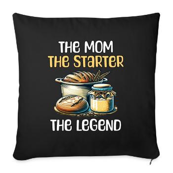 Sourdough Starter - Sofa pillowcase 17,3'' x 17,3'' (45 x 45 cm) - black - Front