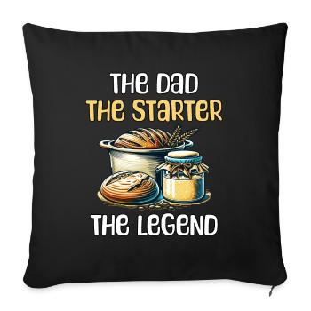 Papa Sourdough - Sofa pillowcase 17,3'' x 17,3'' (45 x 45 cm) - black - Front