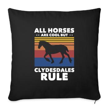Clydesdale Horse - Sofa pillowcase 17,3'' x 17,3'' (45 x 45 cm) - black - Front