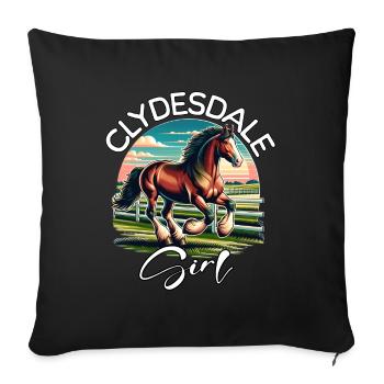 Clydesdale Gift - Sofa pillowcase 17,3'' x 17,3'' (45 x 45 cm) - black - Front