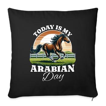 Arabe - Housse de coussin décorative 45 x 45 cm - noir - Devant