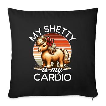 Shetland Pony Cardio - Sofakissenbezug 45 x 45 cm - Schwarz - Vorne