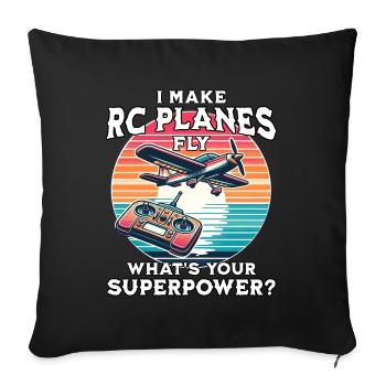 Avion RC - Housse de coussin décorative 45 x 45 cm - noir - Devant