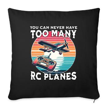 Maquette d’avion Avion RC - Housse de coussin décorative 45 x 45 cm - noir - Devant
