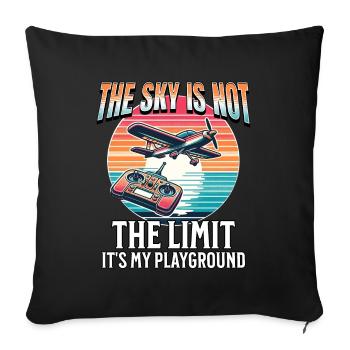 Avion RC - Housse de coussin décorative 45 x 45 cm - noir - Devant