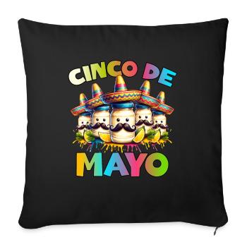 Cinco De Mayo Mayonnaise - Sofa pillowcase 17,3'' x 17,3'' (45 x 45 cm) - black - Front