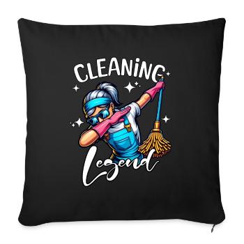 Légende du nettoyeur - Housse de coussin décorative 45 x 45 cm - noir - Devant