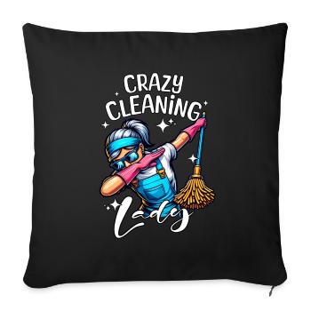 Femme de ménage - Housse de coussin décorative 45 x 45 cm - noir - Devant