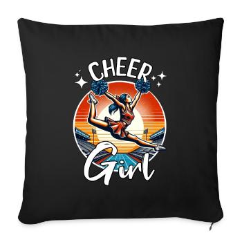 Cheerleader Girls - Sofa pillowcase 17,3'' x 17,3'' (45 x 45 cm) - black - Front