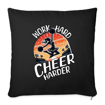 Dictons de pom-pom girl - Housse de coussin décorative 45 x 45 cm - noir - Devant