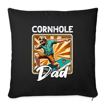 Cornhole Dad - Sofa pillowcase 17,3'' x 17,3'' (45 x 45 cm) - black - Front