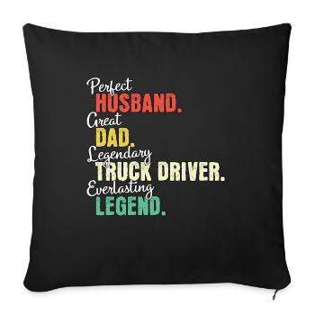 Truck Driver Dad - Sofa pillowcase 17,3'' x 17,3'' (45 x 45 cm) - black - Front