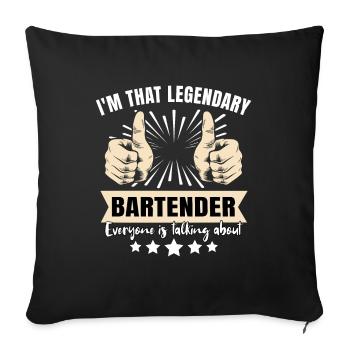 Barmaid barmaid légendaire - Housse de coussin décorative 45 x 45 cm - noir - Devant