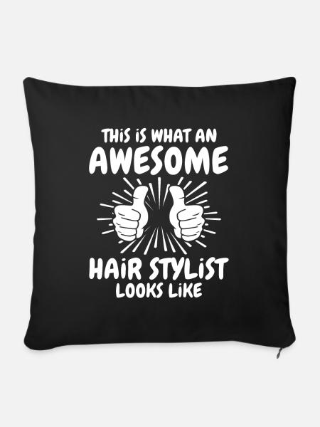 Haar Stylist - Sofakissenbezug 45 x 45 cm - Schwarz