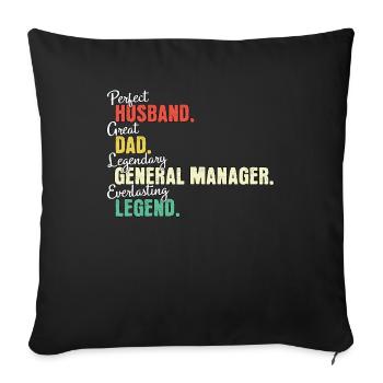 General Manager Dad - Sofa pillowcase 17,3'' x 17,3'' (45 x 45 cm) - black - Front