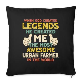 Urban Farmer - Sofa pillowcase 17,3'' x 17,3'' (45 x 45 cm) - black - Front