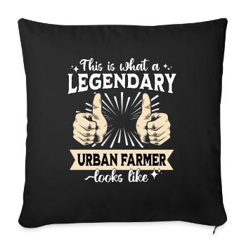 Fermier urbain légendaire - Housse de coussin décorative 45 x 45 cm - noir - Devant