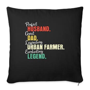Urban Farmer Dad - Sofa pillowcase 17,3'' x 17,3'' (45 x 45 cm) - black - Front