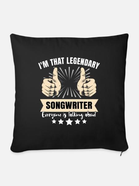Legendärer Songwriter - Sofakissenbezug 45 x 45 cm - Schwarz