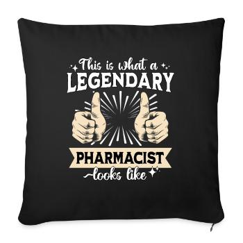 Pharmacien légendaire - Housse de coussin décorative 45 x 45 cm - noir - Devant