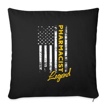 Pharmacist Legend - Sofa pillowcase 17,3'' x 17,3'' (45 x 45 cm) - black - Front