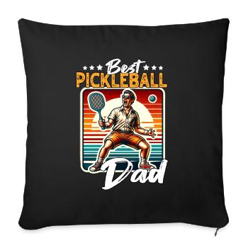 Papa de pickleball - Housse de coussin décorative 45 x 45 cm - noir - Devant