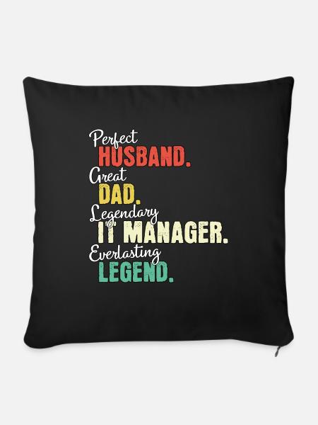 IT Manager Papa - Sofakissenbezug 45 x 45 cm - Schwarz